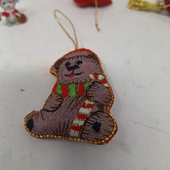 Vintage Ornaments Mixed Lot Of 9 Miniatures Christmas Tree Hanging 80s Xmas - Picture 5 of 8